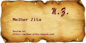 Melher Zita névjegykártya